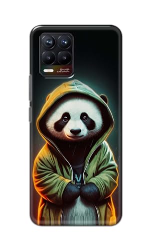 Image of Printed Hard Back Cover Case for Realme 8 4G | Realme 8 Pro 4G Back Cover (Cartoon Panda) -1111
