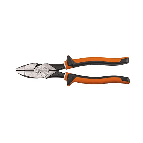 Klein Tools 2138NEEINS Slim Handle Insulated Side Cutter Pliers, Streamline New England Nose with Knurled Jaws, 8-Inch