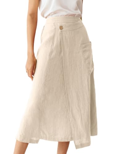 本日発送可能！Eaphi linen like tight skirt Amazon.com: AGECODE Women's Casual Elastic Waisted Side Slit