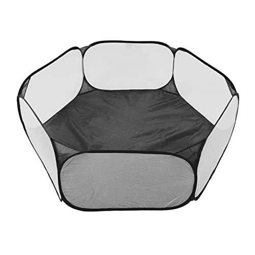 Cryfokt Parque Infantil para Animales Pequeños, Plegable, Duradero, Diseño Transpirable para Juegos Interactivos con Mascotas en Poliéster 37 X 61 X 120 Cm (Black)