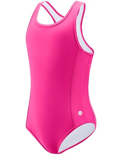 Image of G Gradual Girl's One Piece Swimsuits Racerback Kids Bathing Suit | for Girls 7-16Y, Fully lined for no see-through, Wider straps, UPF 50+, Modest coverage, Swimwear for Swim Team, Beach, Pool