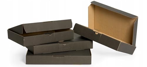 WePack 10 Stück Maxibriefkartons 350x250x50 mm Innenmaß Maxibrief Versand Post Faltschachtel 1-Wellig 400g Schwarz Postkarton Versandschachtel Paket Päckchen Versandkarton warensendung