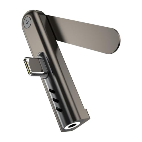 Image of Verilux 2 in 1 Type C to 3.5mm Headphone Jack Connector, 3.5mm Jack to Type C Headphones Adapter with Phone Stand, USB C to 3.5mm Audio Connector Compatible for iPhone 17 /16 /15, Galaxy S26 /S25 /S24