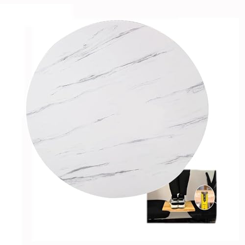 Tablero de madera redondo for mesa de comedor, tablero de repuesto for bricolaje, tablero de madera de 16 mm de grosor, 100 cm, 40 pulgadas, diseño moderno, blanco(White grain color,12'(30cm))
