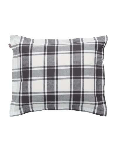 GANT Flannel Check Kopfkissenbezug einzeln Farbe Antracite Größe 80x80cm...