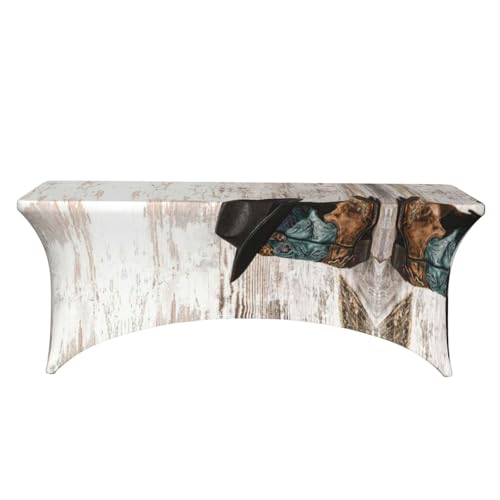 Nappe extensible élasthanne 1,8 m pour table pliante buffet thème cowboy