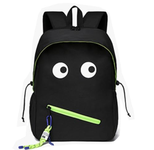 Girls Boys Backpack 16Inch 3D Eyes Funny Emoticon Comic Cartoon Backpack Students Daypack Large for Kids and Youth (A)
