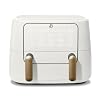 Beautiful 9 QT TriZone Air Fryer with Touch Activated Display 1700W Dual Baskets Non Stick Dishwasher Safe Large Capacity by Drew Barrymore White Icing