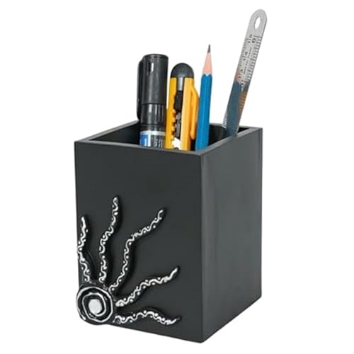 Image of Decorative Embossed Design Pencil and Pen Stand | Desk Organizer for Stationery Storage | Suitable for Office Desk, Study Table, Home and Workspace Use (Design 5)