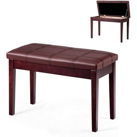 Maxmass Wooden Piano Bench with Storage Cover