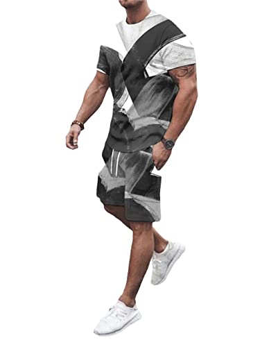 Ensemble de shorts de plage homme évite la chaleur avec T-shirt manches courtes
