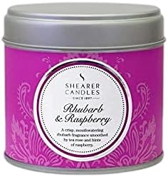Shearer Candles Rhubarb and Raspberry Large Scented Silver Tin Candle