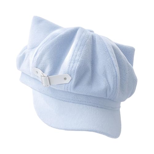 Dark Berets Cabbie Hat Buckle Painter Berets Baker Boy for Street Strolling Dark Fashion Props Cats Ear