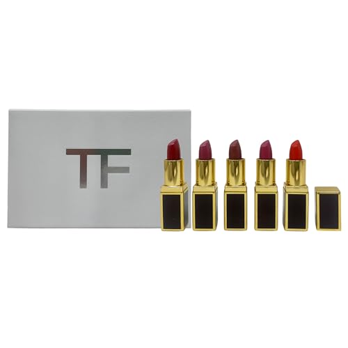Tom Ford Lip Color Mini Deluxe Set – 5 Mini Lipsticks (Scarlet Rouge, Casablanca, West Coast, Runway Rose, Wild Ginger)