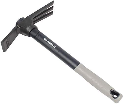 Seymour 85591 1.5 lb Tiller Mattock - Fiberglass with Cushion Grip & Overstrike Protection 16" Handle