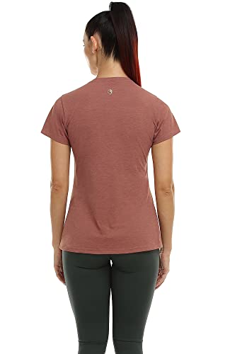 Image of icyzone Workout Shirts Yoga Tops Activewear V-Neck T-Shirts for Women Running Fitness Sports Short Sleeve Tees