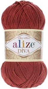 ALiZE 5 Pcs Diva Silky Effect Hand Knitting Yarn Microfiber Acrylic Yarn Thread Crochet Art Lace Craft Lot of 5 skeins 500gr 1915 yds Hand Knitting Yarn (320)