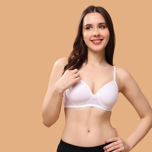 Image of Floret Women's Convertible-Straps T-Shirt Bra Lightly Padded & Non-Wired Medium Coverage Bra
