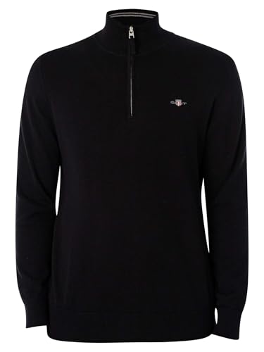 GANT Classic Cotton Half Zip, Noir, S
