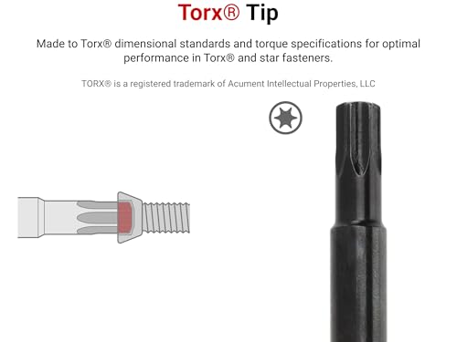 Image of TEKTON T20 Torx High-Torque Black Oxide Blade Screwdriver | 26803 | Made in USA