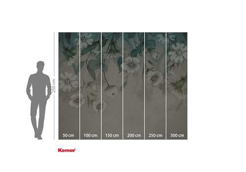 Komar Vlies Fototapete - I fiori - Größe 300 x 250 cm - Tapete, Wanddekoration, Wohnzimmer, Schlafzimmer, Büro