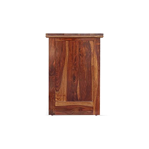 Image of Sheesham Wood Reading Writing Study Table with 1 Drawer & 1 Shleve for Study Room Hall Home | Wooden Computer Laptop Work Station Desk for Library Office Desk Natural Honey Finish