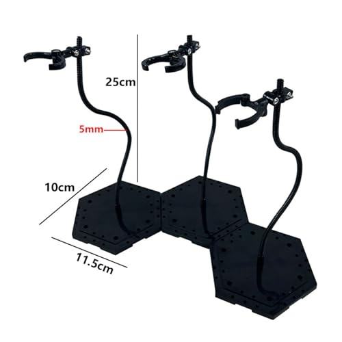 Milageto 3 Pcs Doll Stands Display Holder, Doll Model Support Stand, Action Figure Display Holder Base for 1/6 1/9 1/12 Scale Doll Accessory, Black