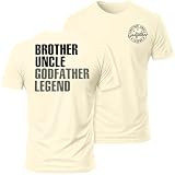 Brother Uncle Shirt for Men:Godfather Legend Printed T-Shirts Funny Promoted to Uncle Gifts Vintage Family Tees