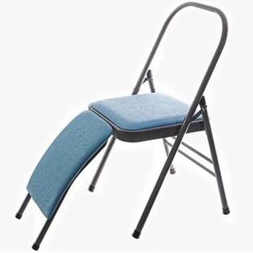Silla de yoga con soporte lumbar, taburete de metal plegable para ejercicios de estiramiento y rotación, silla plegable resistente para uso doméstico, asiento auxiliar multifuncional