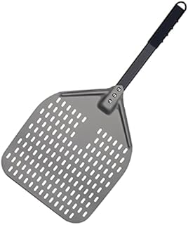 G.a HOMEFAVOR 12 Inch Perforated Pizza Peel, Hard Anodized Aluminum Pizza Paddle with Detachable Handle for Compact Storage, Non Stick Pizza Oven Peel for Homemade Pizzas Bread