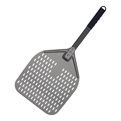 G.a HOMEFAVOR 12 Inch Perforated Pizza Peel, Hard Anodized Aluminum Pizza Paddle with Detachable Handle for Compact Storage, Non Stick Pizza Oven Peel for Homemade Pizzas Bread Cover