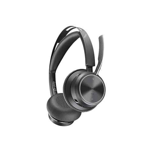 HP - Poly Voyager Focus 2 USB-C-C Headset ANDUSB-C/A Adapter and Charging Stand - GOOGL