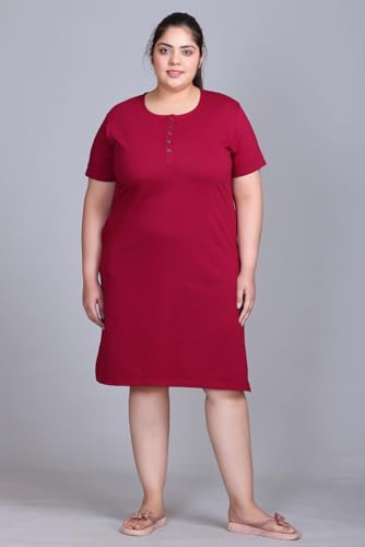 Image of In Love Women's Cotton Plus Size Nighty Chemise | Easy cotton chemise for nightwear and lounge comfort