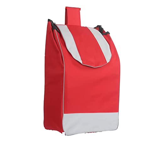 Carrello della Spesa, Borsa for la Spesa Portatile Impermeabile in Tessuto Oxford Riutilizzabile da 40 Litri, Utilizzare con i carrelli(Red)