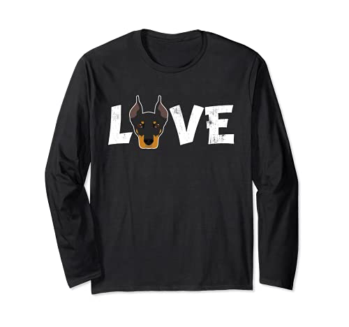 Dog Mom Dog Dad Dobberman Dog Pet Lover Long Sleeve T-Shirt, Black