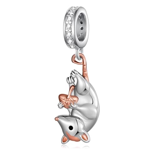 Dijes de plata 925 de gato y animales compatibles con pulseras de abalorios
