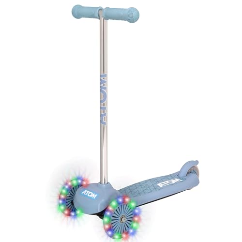 Atom Light UP Move and Groove Kinderroller | 3-Rad Tri-Scooter | Neigelenkung für leichtes Steuern | Kinderroller mit LED-Rädern | Tretroller für Kleinkinder ab 2 Jahren (Blau)