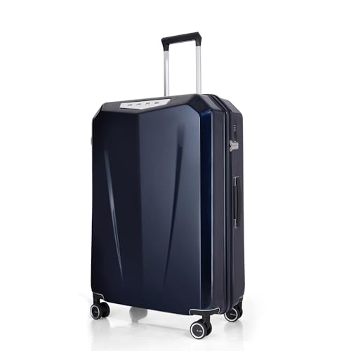 Image of Rare Rabbit Gallardo Large Size Glossy Blue Hard Trolley Bag Polycarbonate Antiscratch Travel Suitcase with 8 Silent Wheels and a Sturdy TSA Lock - Luggage for Men & Women