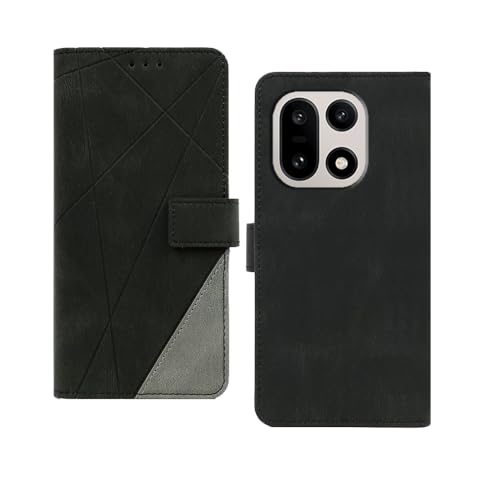 Image of amazon basics OnePlus 15 5G Flip Cover | Card Pockets Wallet & Stand | Flip Cover for OnePlus 15 5G (Black with Grey)