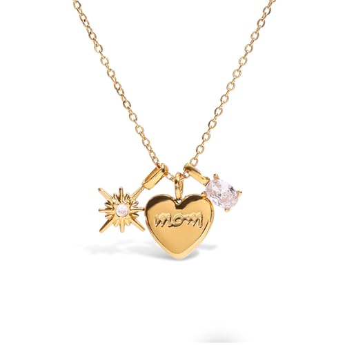 Collier en acier inoxydable durable et son pendentif étoile aux finitions précieuses