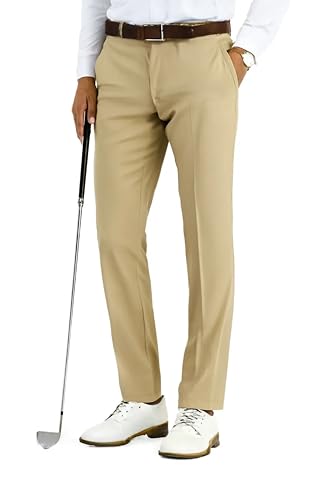 Tommy Hilfiger Men's Classic Stretch Chino Pants – Modern Fit, Wrinkle & Water-Resistant, Versatile & Comfortable for Work or Casual Wear Khaki
