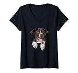 Chemise pour chiot motif épagneul breton T-Shirt avec Col en V
