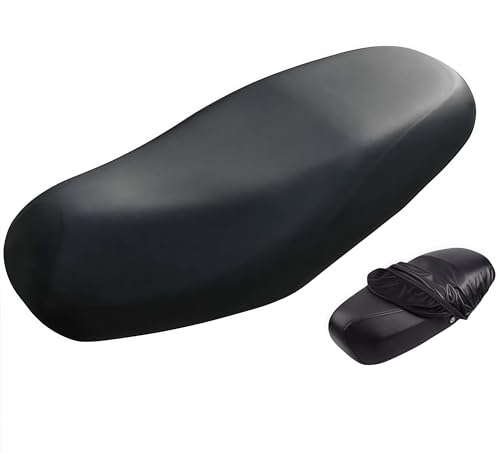 Zhenghebuy Funda Asiento Moto Impermeable,Funda Asiento para Scooter Universal Ajustable Antideslizante para La Mayoría de Motocicletas,Vehículos(Negro)
