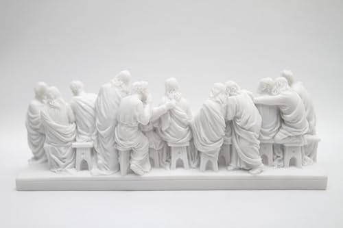 Estatua La Última Cena Resina 8.8" 12 Apóstoles y Jesús miniatura 4