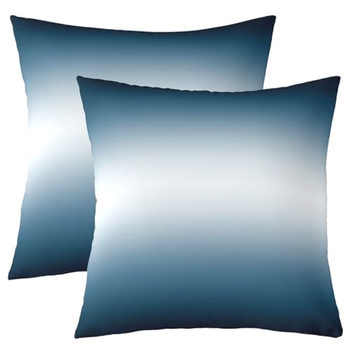 Blue White Striped Throw Pillow Covers Simple Patchwork Plaid Decorative