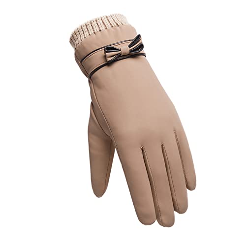 Guantes cortaviento de felpa para mujer con pantalla táctil invierno