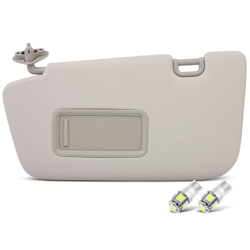 SCITOO Car Sun Visor Assbembly with Mirror Fit for 2008-2014 for Subaru for Impreza,2012-2014 for Subaru for WRX,2013-2014 for Subaru for WRX STI Gray Without Sunroof(Left Driver Side)