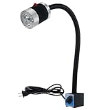 VCEVCL Led CNC Machine Tool Work Lamp Lathe Long Gooseneck Workshop Working Lights Magnetic/Screw Base Super Bright Industrial Lamp(Clip Base,9W)