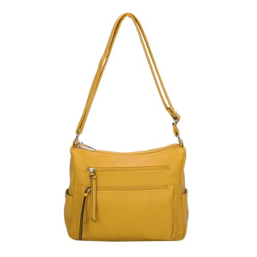 OBC Damen Tasche Shopper Schultertasche Umhängetasche Crossbody Henkeltasche Beuteltasche Crossover Handtasche City Bag Reise Kunst-Leder Gelb