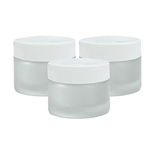 Image of Zenvista Frosted Glass Jar With white color pet Lid-50GM [ZMJ26